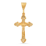 Sterling Silver Yellow Gold Plated Silver Crucifix Pendant