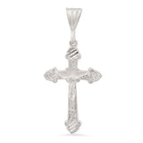 Sterling Silver Yellow Gold Plated Silver Crucifix Pendant
