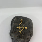 Sterling Silver Yellow Gold Plated St. Sebastian Pendant (Large)