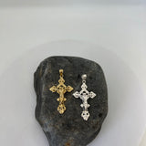 Sterling Silver Yellow Gold Plated Classic Crucifix Pendant (Medium)