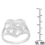 Sterling Silver Yellow Gold Plated Silver Nugget Ring (Size 5-9)