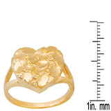 Sterling Silver Yellow Gold Plated Silver Nugget Ring (Size 5-9)