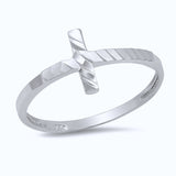 Gold Plated Silver Diamond-cut Cross Ring