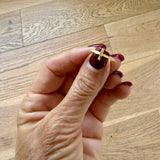 Gold Plated Silver Diamond-cut Cross Ring