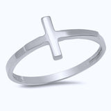Gold Plated Silver Polished Cross Ring
