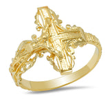 Gold Plated Silver Crucifix Ring