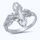 Gold Plated Silver Crucifix Ring
