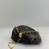 Sterling Silver Yellow Gold Plated Golden Crystal Rosary (24")