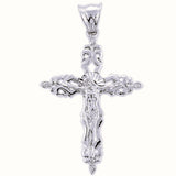 Sterling Silver Yellow Gold Plated Silver CZ Crucifix Pendant