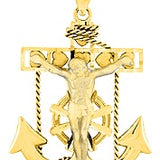 Sterling Silver Yellow Gold Plated Mariner's Cross Pendant