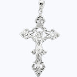Sterling Silver Yellow Gold Plated Signature Crucifix Pendant (X-Large)