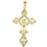 Sterling Silver Yellow Gold Plated Crucifix Pendant