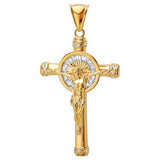 Sterling Silver Gold Plated CZ Crucifix Pendant