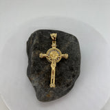 Sterling Silver Gold Plated Baguette CZ Crucifix Pendant