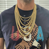 Yellow Rose Gold Rhodium Plated Miami Cuban Link Chain 6mm ( 16-30" )