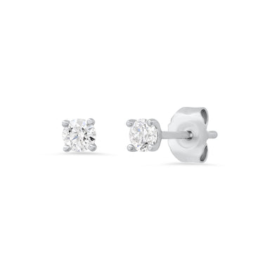 14K White Gold .25 ctw Diamond Stud Earring