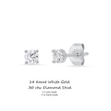 14K White Gold .30 ctw Diamond Stud Earring