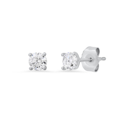 14K White Gold .50 ctw Diamond Stud Earring