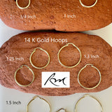 14K Yellow Gold Hoop Earrings