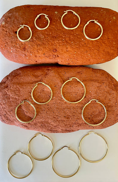 14K Yellow Gold Hoop Earrings
