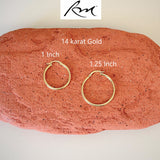 14K Yellow Gold Hoop Earrings