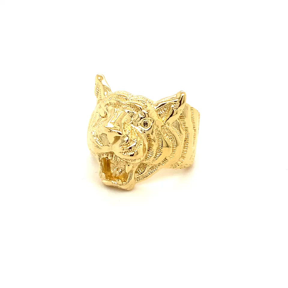 10k Gold Tiger Head Ring – TAMAYO GOLD LLC