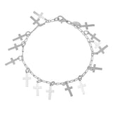 Gold and Platinum Plated Happy Crosses Charm Bracelet
