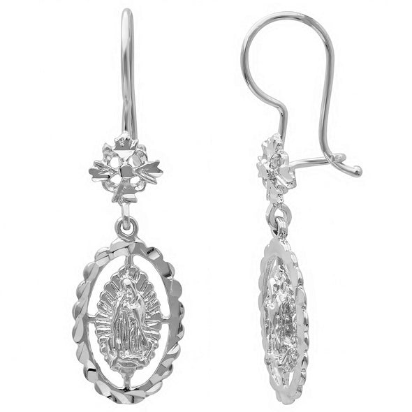 Rhodium or Yellow Gold Plated Guadalupe Leverback Earring