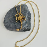 Yellow Gold Plated Cubic Zirconia Jalisco Scorpion Necklace