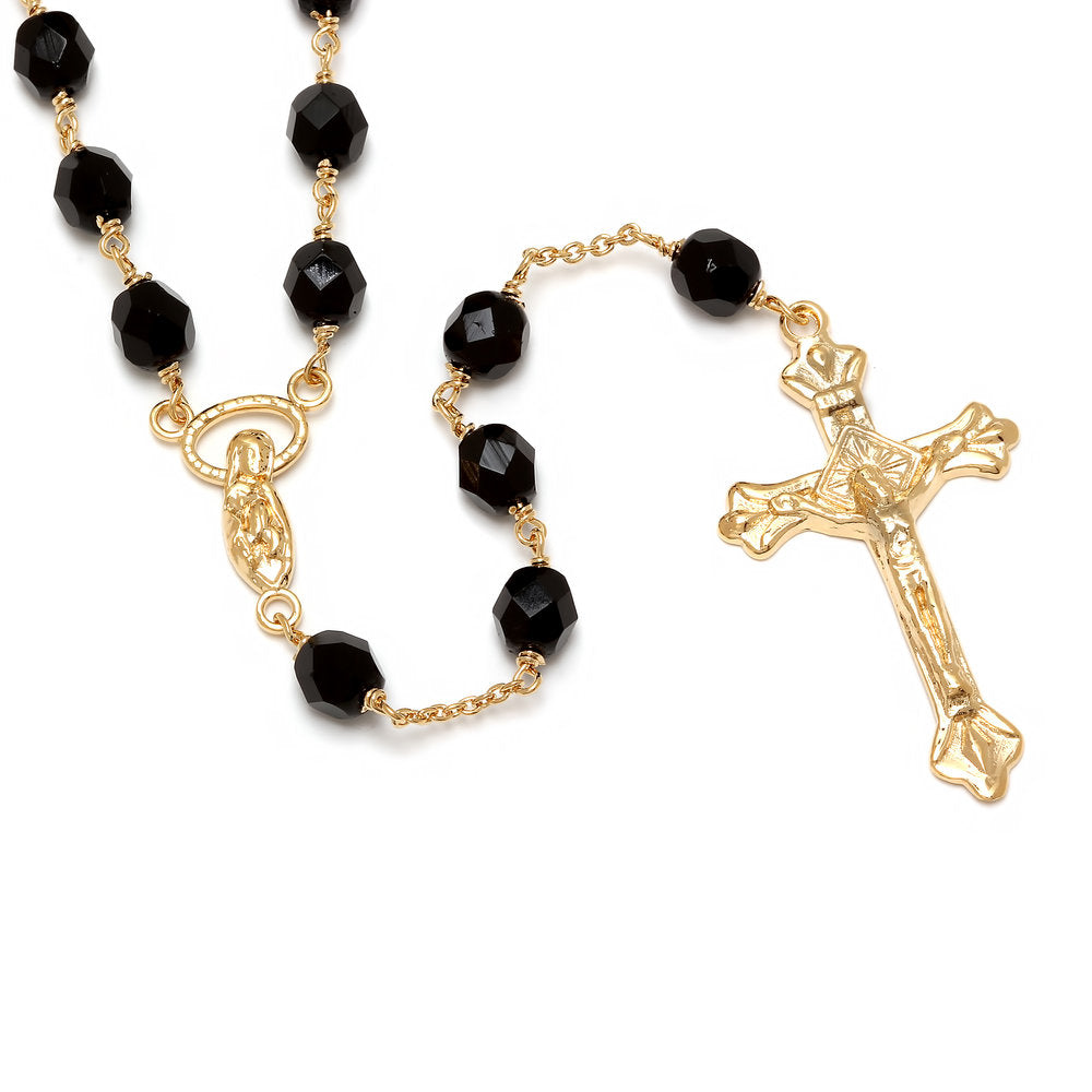 Czech Glass Rosary Necklace (28 Inch)
