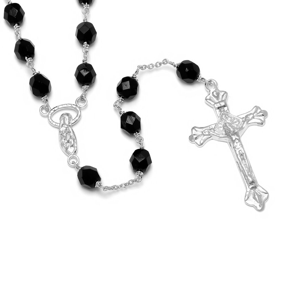 Czech Glass Rosary Necklace (28 Inch)