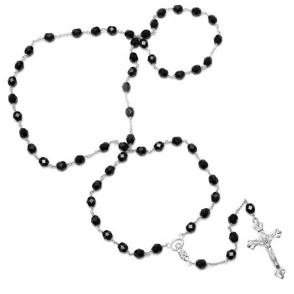 Czech Glass Rosary Necklace (28 Inch)