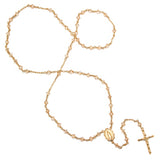 Signature Champagne Rosary Necklace Made With Swarovksi Crystals
