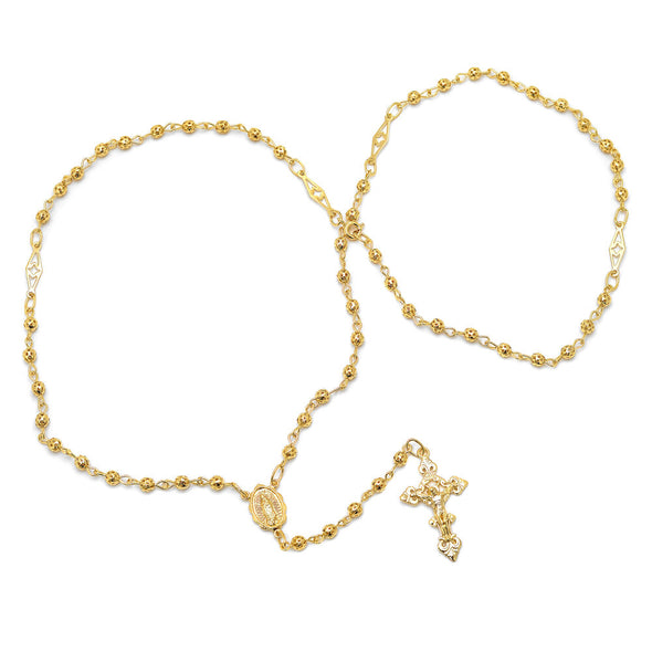 Signature 4 mm Cut-out Bead Rosary Necklace (24 Inch)
