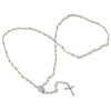 Rosary Necklace Made with 4 mm Swarovski Crystal Pearl ( 24-26 Inch )