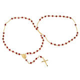 Yellow Gold Plated Rosary Made With Swarovski Crystals