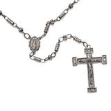 Yellow Gold Platinum Plated Bullet Chain Rosary Necklace