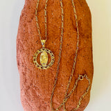 Yellow Gold Plated Our Lady of Guadalupe Pendant Necklace