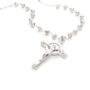 Yellow Gold or Rhodium Plated Cubic Zirconia Crucifix Necklace (26 Inch)