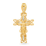 Yellow Gold Plated Cubic Zirconia Crucifix Necklace