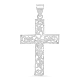 Gold or Platinum Plated Scroll Cross Pendant