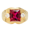 Yellow Gold Plated and Cubic Zirconia Gents Ring (Size 9-13)