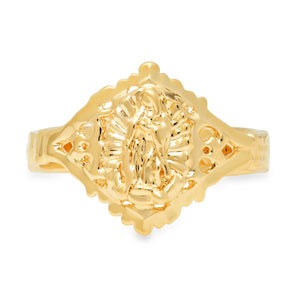 Yellow Gold Plated Our Lady of Guadalupe Ring (Size 7-8)
