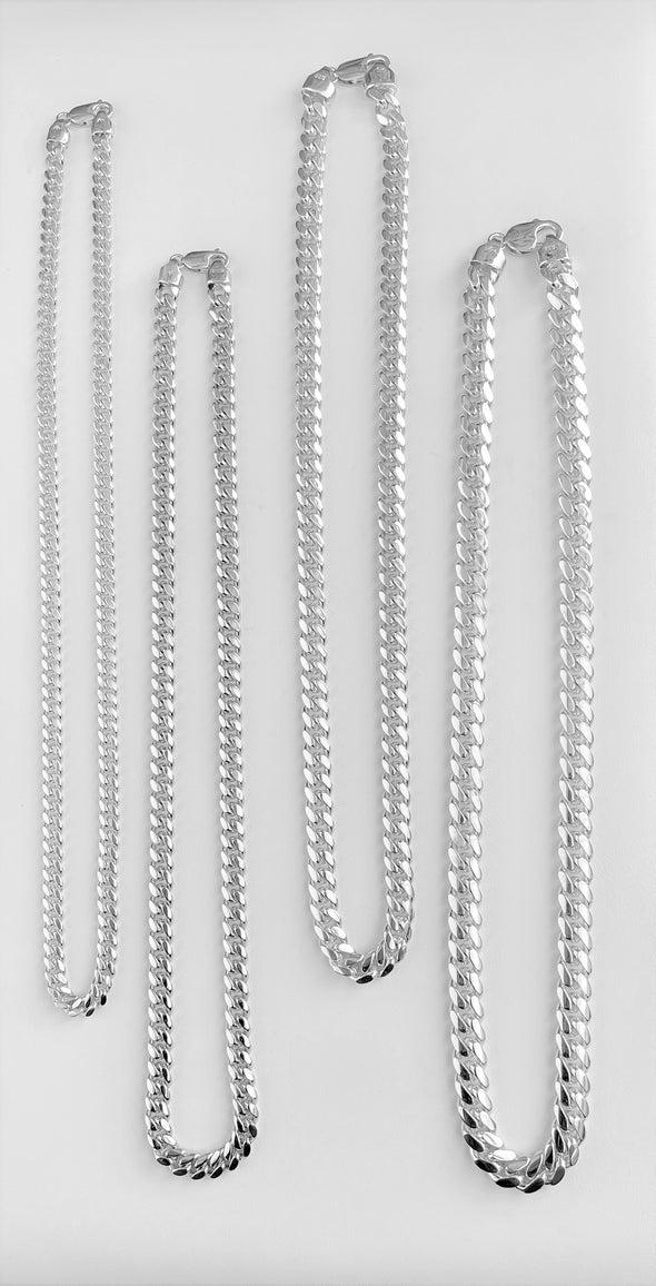 Silver Miami Cuban Link Chain Necklace