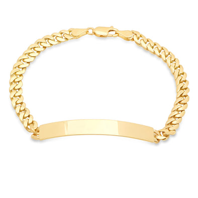 14k Yellow Gold 5.5 mm Cuban Link ID Bracelet (7-9 Inch)