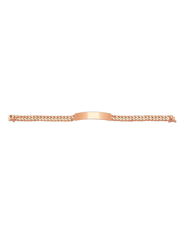 14K Yellow Gold 7 mm Cuban Link ID Bracelet (7-9 Inch)