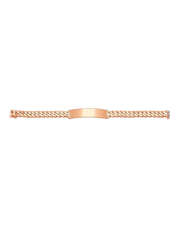 14K Yellow Gold 8 mm Cuban Link ID Bracelet (7-8.5 Inch)