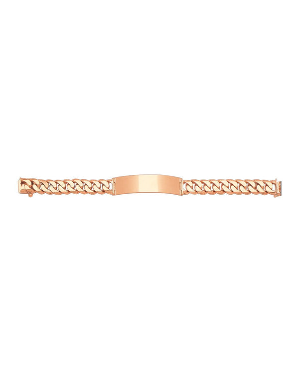 14K Yellow Gold 12 mm Cuban Link ID Bracelet (8-9 Inch)