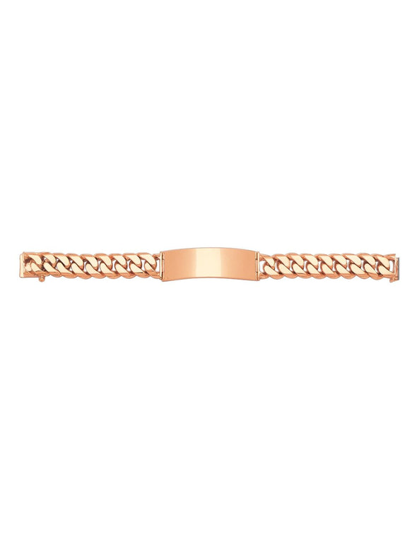 14K Yellow Gold 13 mm Cuban Link ID Bracelet (8-9 Inch)