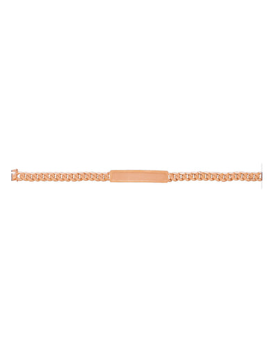 14K Yellow Gold 7 mm Cuban Link Beveled ID Bracelet (7-9 Inch)